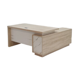 West Home Modern Executive Wooden Office Desk with Side Cabinet, Storage Drawers, Shelves, L-Shaped Design, W x L x H (80 x 160 x 75) cm + Cabinet (40 x 160 x 62) cm – Color Beige – Model WH-M66 – No Warranty and No Installation