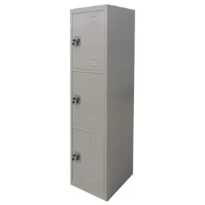 West Home Triple Doors Steel Locker Cabinet, H x W x L (183 x 45 x 45 ) cm, Color - Gray – Model - WH - SCT3 - No Warranty and No Installation