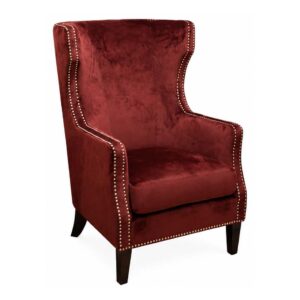 Lopez Premium Velvet Wingback Accent Chair with Nailhead Trim