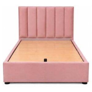 Lopez Premium Velvet Upholstered Bed with Vertical Headboard