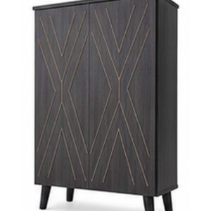 Lopez Premium Geometric Wooden Storage Cabinet with Dual Doors