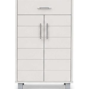 Lopez Premium Modern White Wooden Storage Cabinet with Drawer & Dual Doors