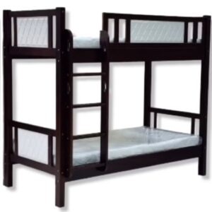 Lopez Heavy Duty Wooden Bunk Bed With Ladder for Kids, Teens, Bedroom, Guest Room, Solid Wooden Bed, W x L x H ( 90 x 190 x 185 ) cm – Color – Walnut White – Model – WH-141.90 – No Warranty and No Installation