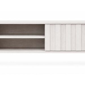 LOPEZ Modern Wooden TV Unit with Sliding Door & Shelves – Living Room Furniture UAE