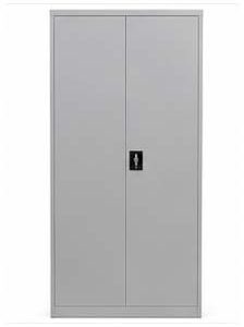 Lopez Modern Office Cabinet (Cupboard) with Four Adjustable Shelves – Grey